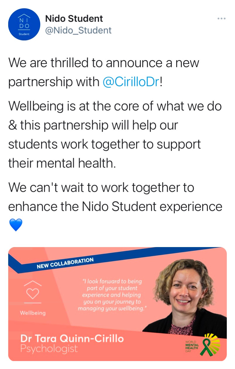 Nido Student Tweet